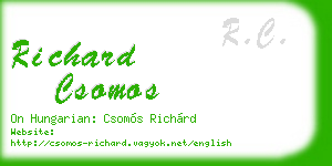 richard csomos business card